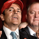 Kentucky House Speaker Jeff Hoover (R) stands behind Gov. Matt Bevin on Nov. 8, 2016. Image via AP.